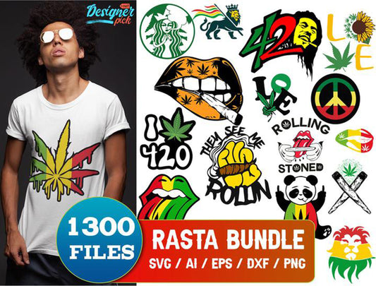 Rasta Bundle svg,1300+ files Rasta svg eps png, for Cricut, Silhouette, digital, file cut