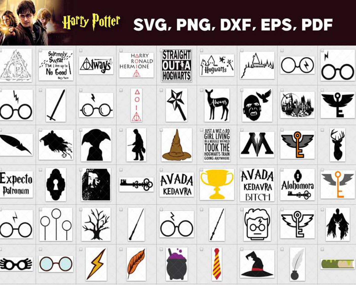 Harry Potter Bundle svg,4000+ files Harry Potter svg eps png, for Cricut, Silhouette, digital, file cut