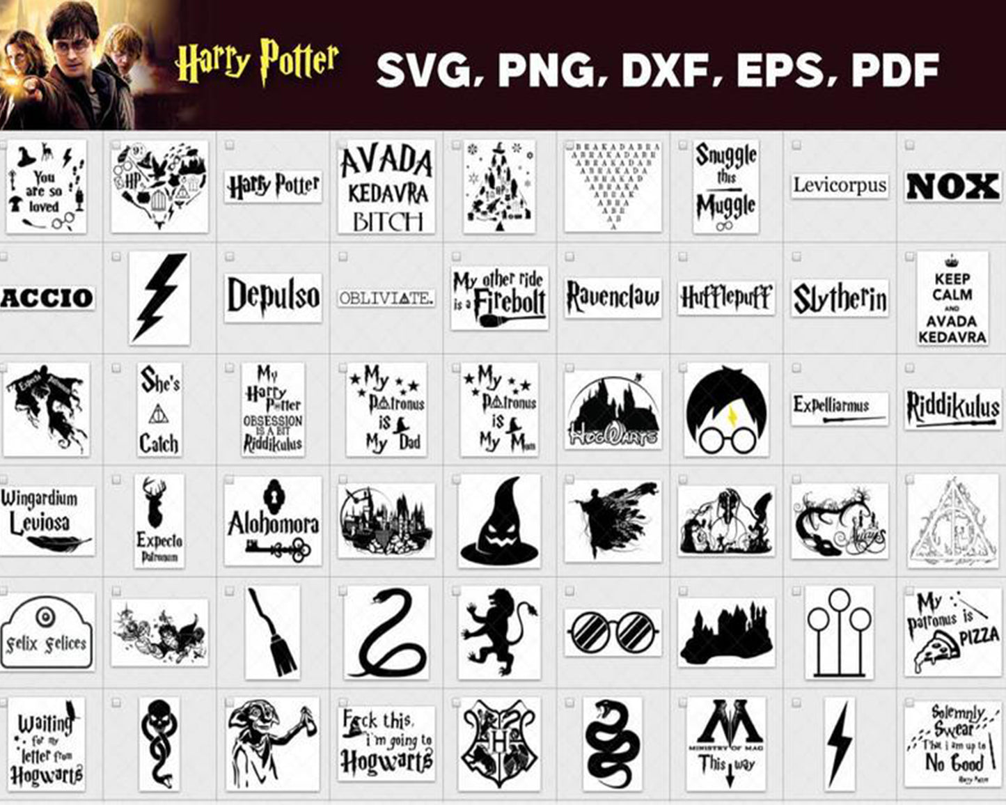 Harry Potter Bundle svg,4000+ files Harry Potter svg eps png, for Cricut, Silhouette, digital, file cut