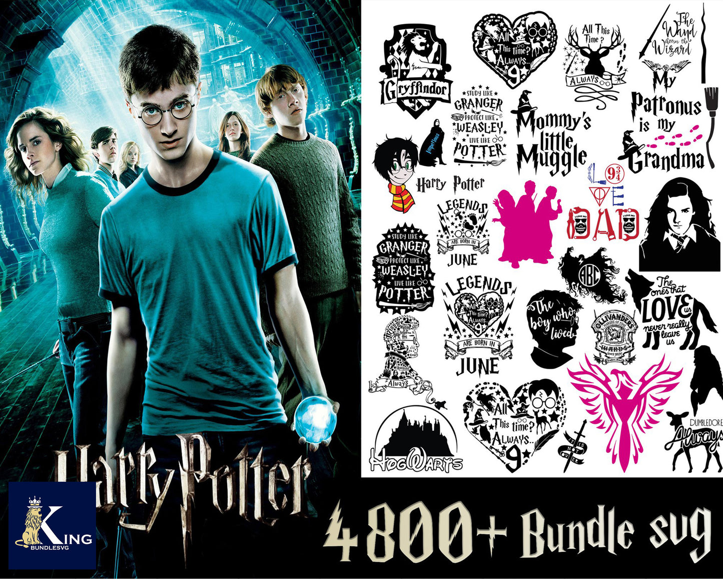 Harry Potter Bundle svg,5000+ files Harry Potter svg eps png, for Cricut, Silhouette, digital, file cut