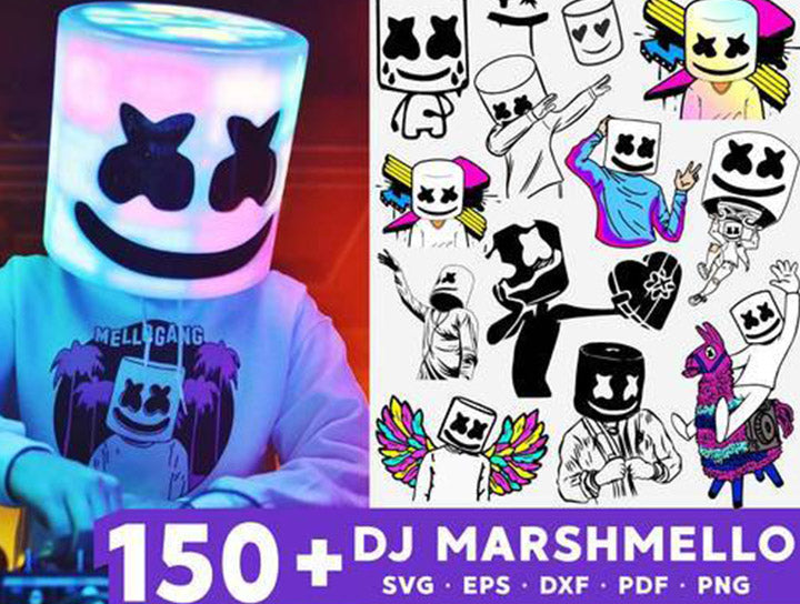 DJ Mashmellow Bundle svg,150+ files DJ Mashmellow svg eps png, for Cri ...