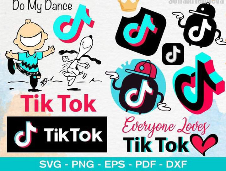 TikTok Bundle svg,1100+ files TikTok svg eps png, for Cricut, Silhouette, digital, file cut