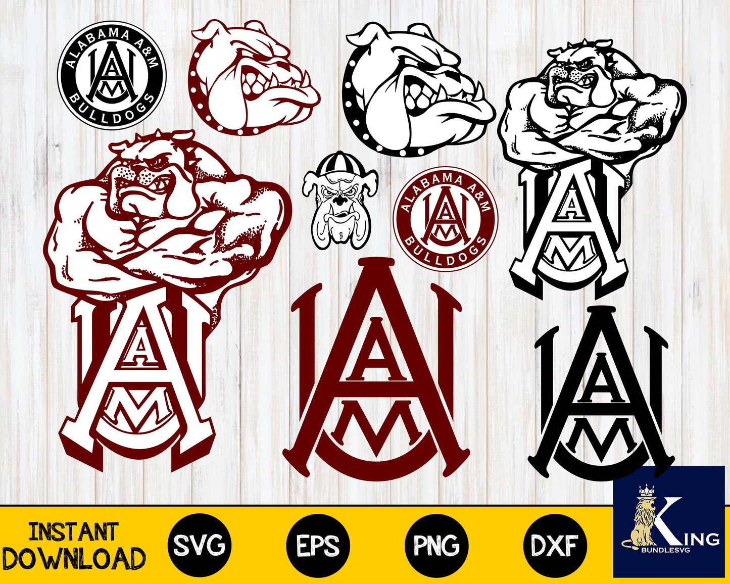 Alabama A&M Bulldogs svg dxf eps png, bundle ncaa svg, for Cricut, Silhouette, digital, file cut