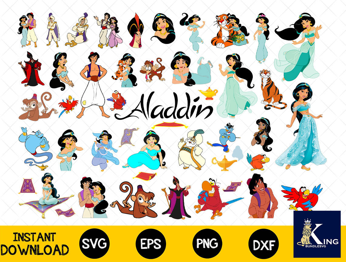 46+ file Aladdin SVG Mega Bundle  svg eps png, for Cricut, Silhouette, digital, file cut