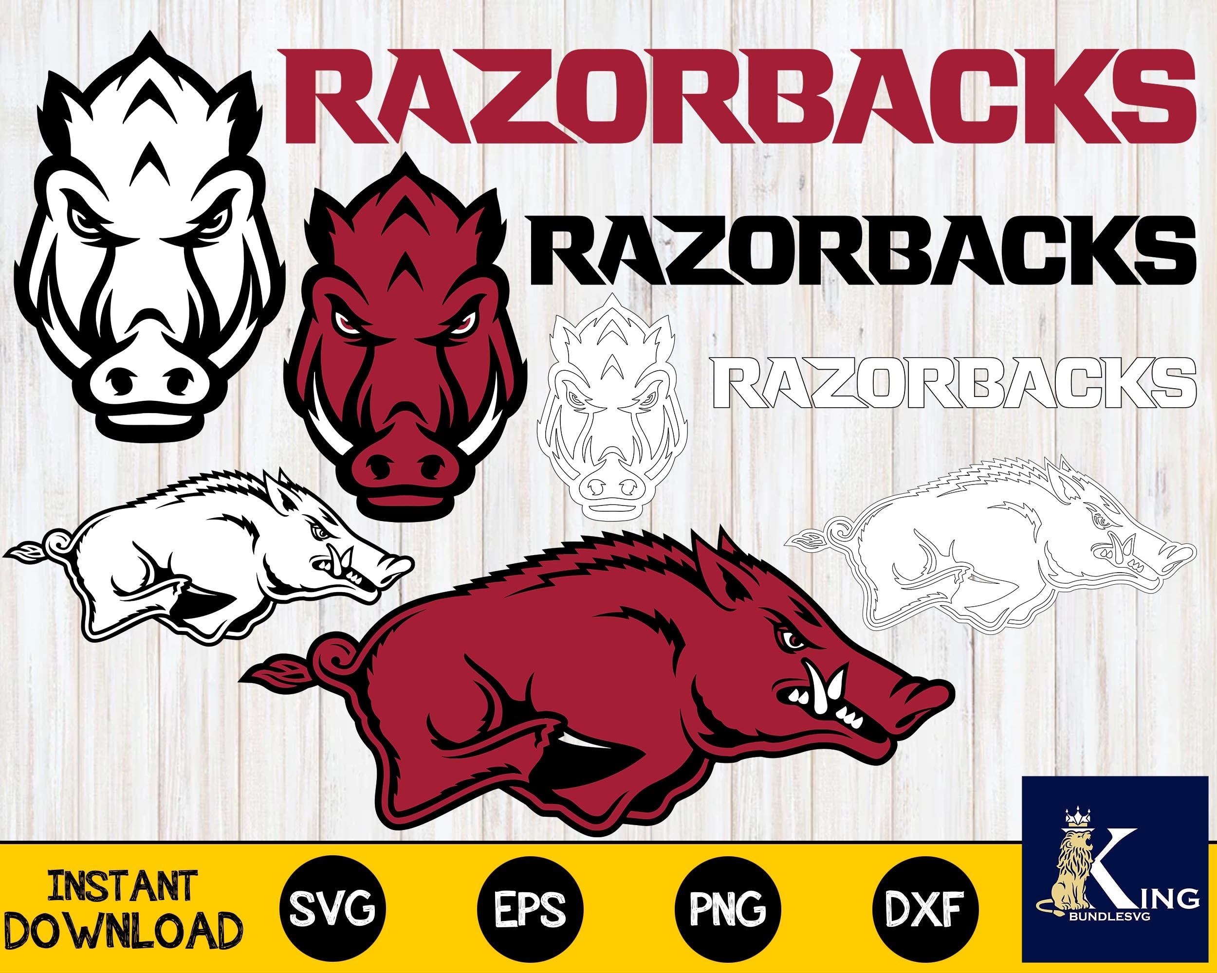 Arkansas Razorbacks Templates Arkansas Razorbacks svg dxf eps png, bundle ncaa svg, for Cricut, Silh ...