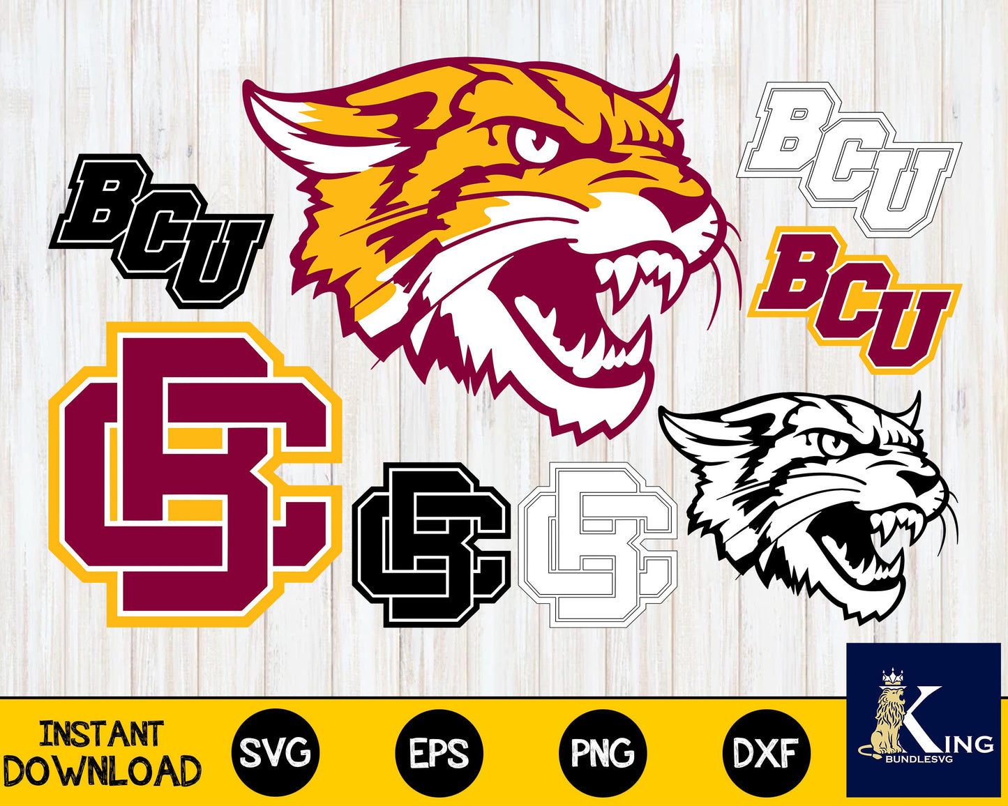 Bethune-Cookman Wildcats svg dxf eps png, bundle ncaa svg, for Cricut, Silhouette, digital, file cut