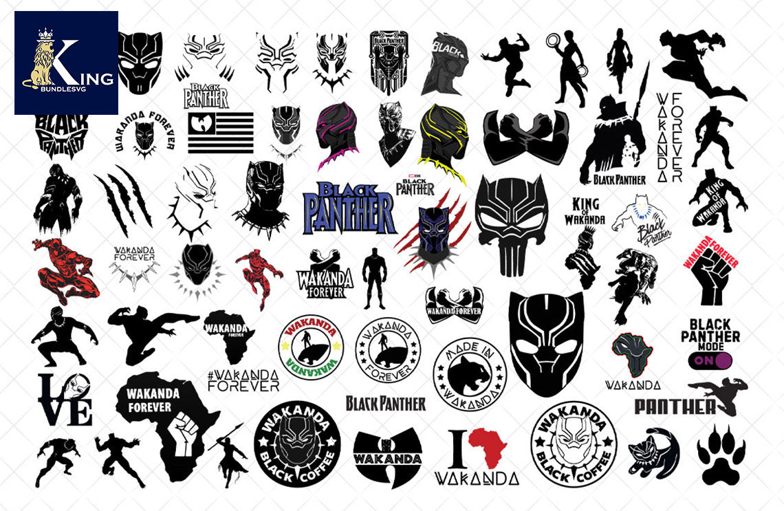 66+ file Black Panther SVG Mega Bundle  svg eps png, for Cricut, Silhouette, digital, file cut