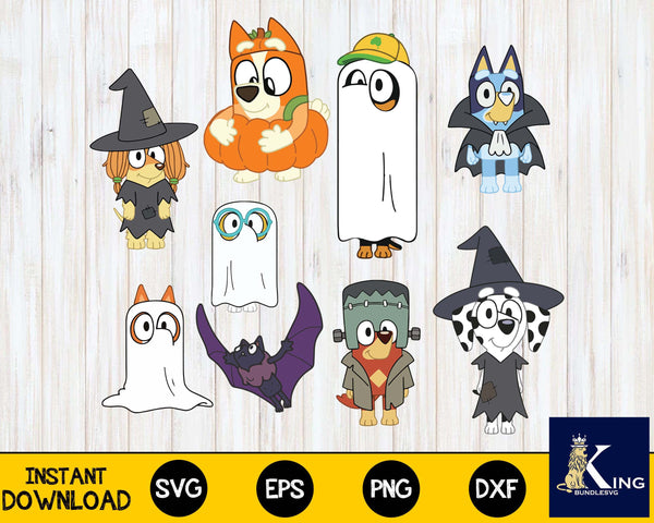 Bluey halloween svg ,Bluey Bundle svg dxf eps png, Bluey Dog Family Bu ...