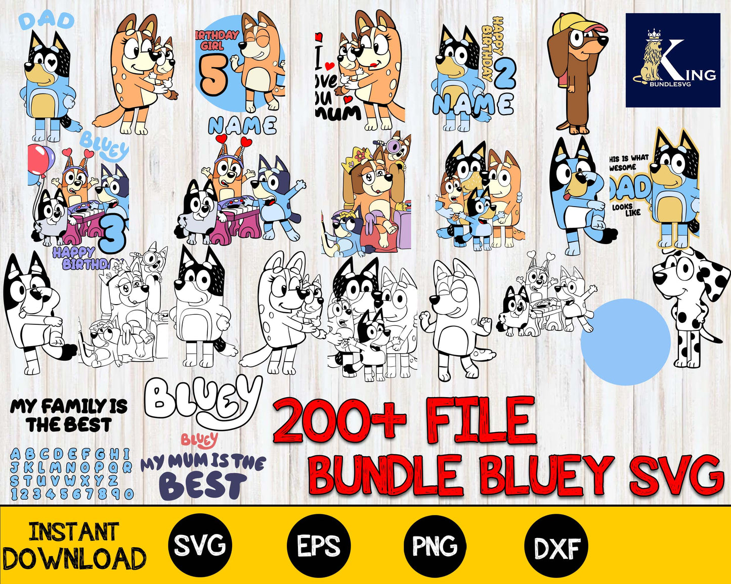 Happy Birthday Bluey SVG, PNG, DXF. Instant download files for Cricut  Design Space, Silhouette, Cutting, Printing, or more