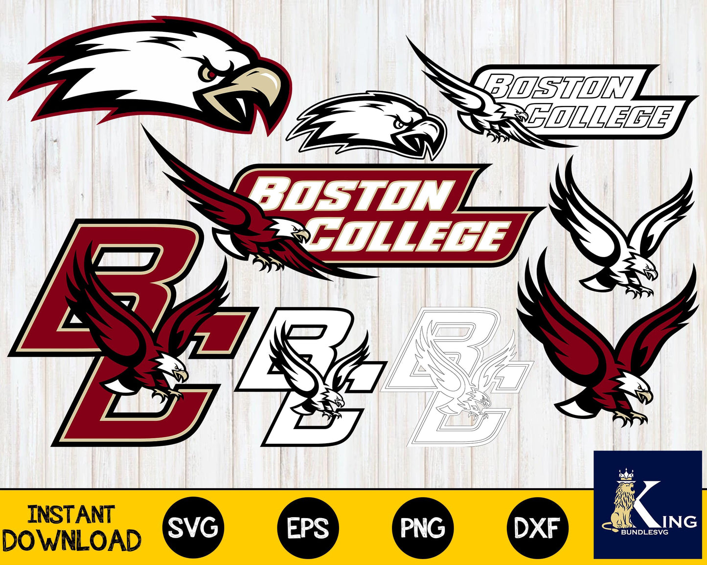 Boston College Eagles svg dxf eps png, bundle ncaa svg, for Cricut, Silhouette, digital, file cut