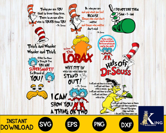 Bundle DR Seuss svg,bundle Lorax Svg ,mega Dr seuss Bundle  svg ,bundle dr seuss for Cricut, Silhouette, digital, file cut