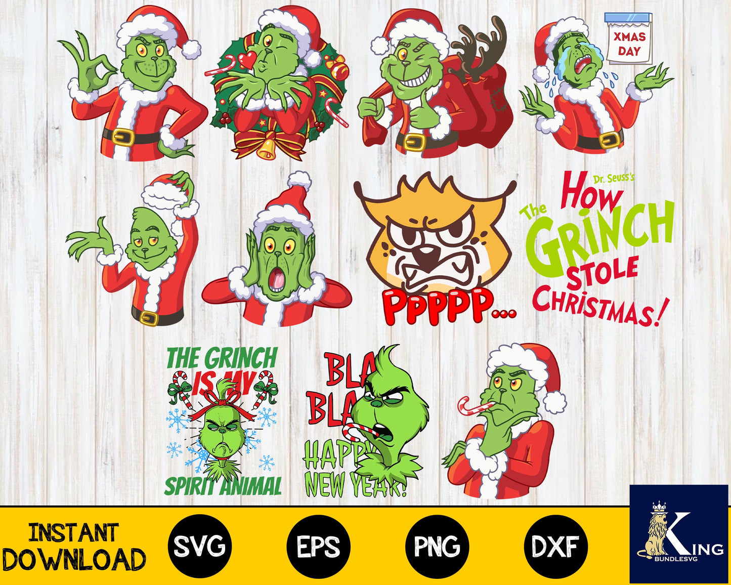 Grinch Bundle  svg,Big bundle Grinch svg eps png, for Cricut, Silhouette, digital, file cut