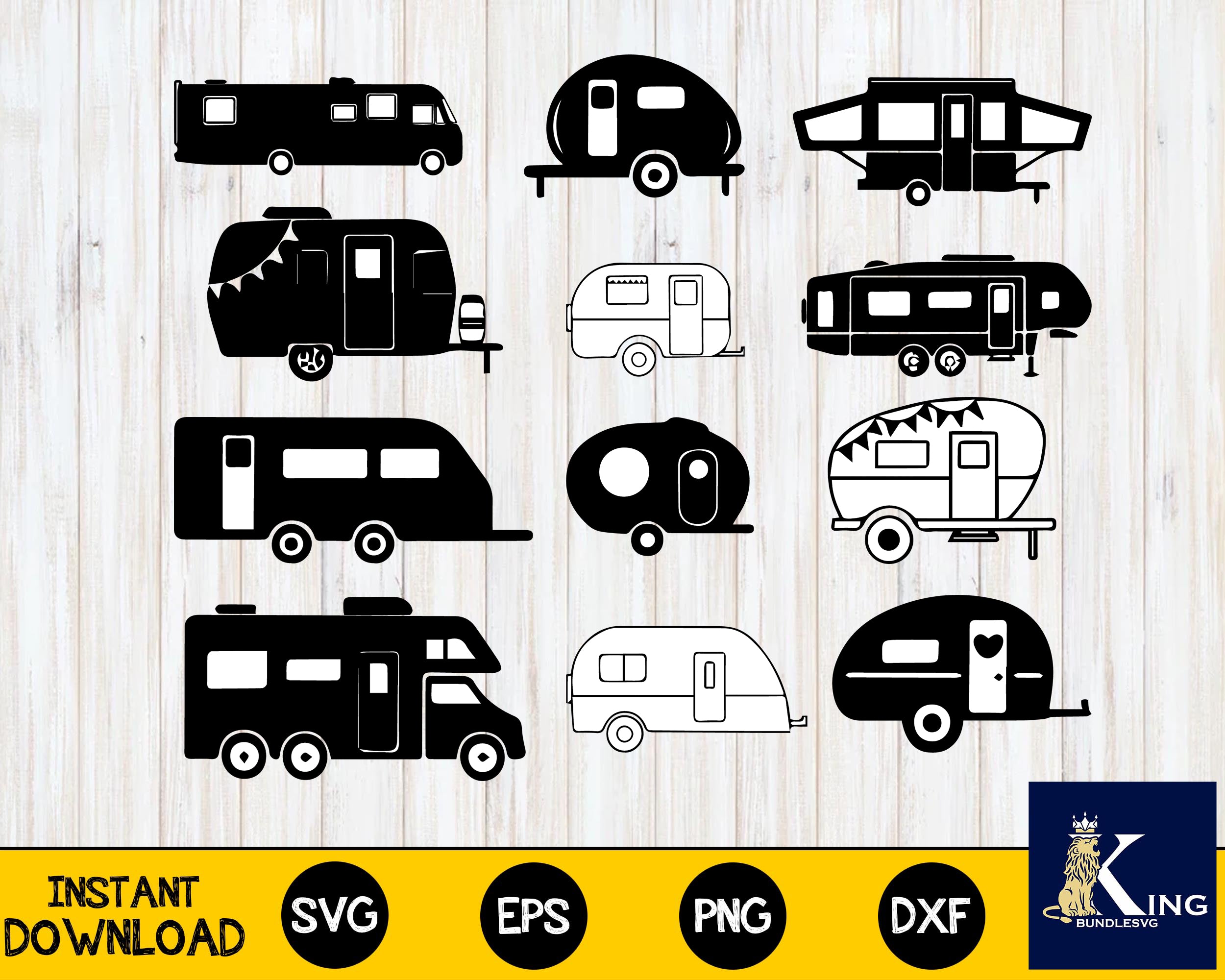 Camper Bundle svg, Camping svg eps png, for Cricut, Silhouette, digita ...