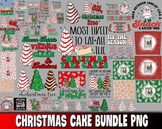 Christmas tree cake bundle PNG , Christmas tree cake PNG , for Cricut, Silhouette, digital download, file cut