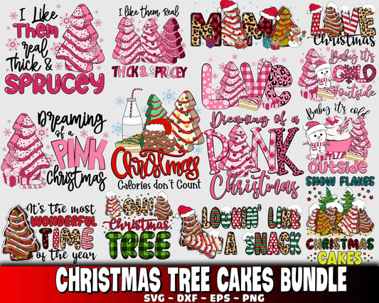 Christmas tree cakes 3 bundle svg , Christmas tree cakes 3 SVG DXF EPS PNG , for Cricut, Silhouette, digital, file cut