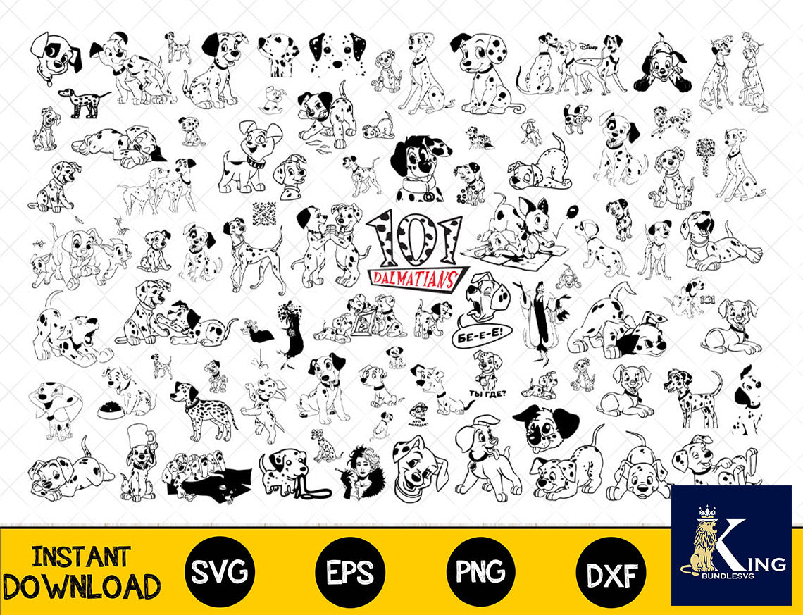 95+ file Dalmatians SVG Mega Bundle  svg eps png, for Cricut, Silhouette, digital, file cut