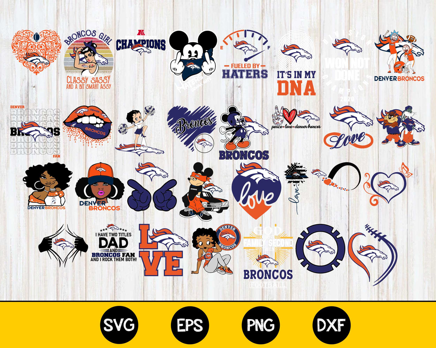 Denver Broncos Bundle svg,Denver Broncos Nfl svg, Bundle sport Digital Cut Files svg eps dxf png file, for Cricut, Silhouette, digital, file cut