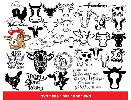 Farm Bundle svg,1200+ files Farm svg eps png, for Cricut, Silhouette, digital, file cut