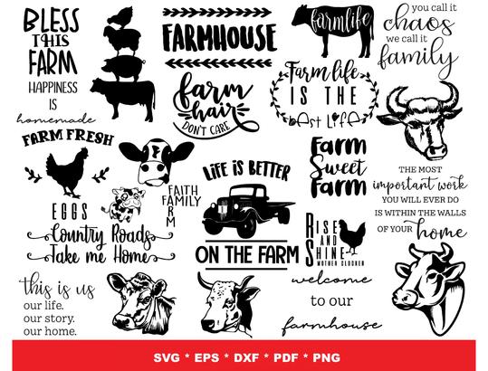 Farm Bundle svg,1200+ files Farm svg eps png, for Cricut, Silhouette, digital, file cut