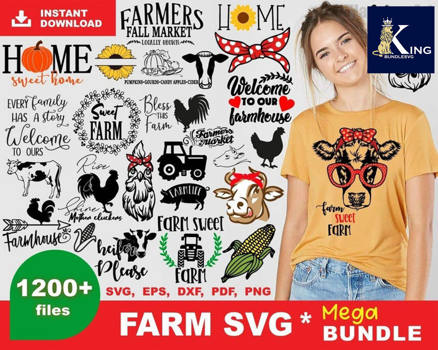 Farm SVG Bundle 1200 file svg, bundle Farm svg, bundle Farm  for Cricut, Silhouette, digital, file cut