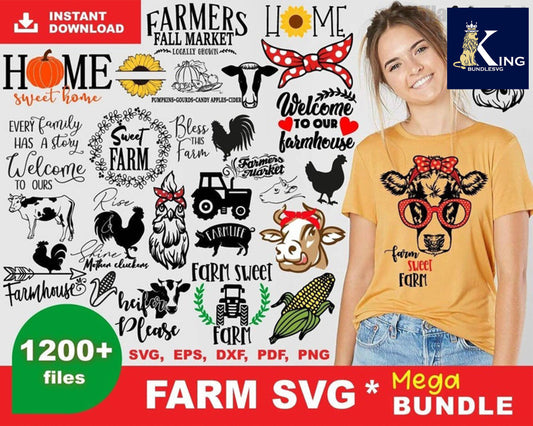 Farm SVG Bundle 1200 file svg, bundle Farm svg, bundle Farm  for Cricut, Silhouette, digital, file cut