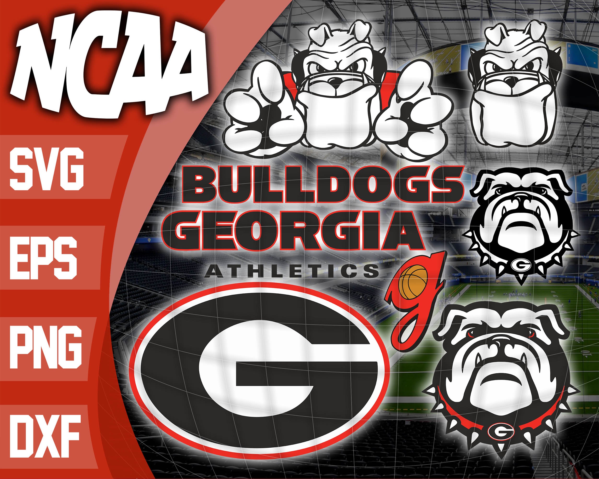 Georgia Bulldogs Svg Bundle Svg Dxf Eps Png, Bundle Ncaa Svg, For Cric ...