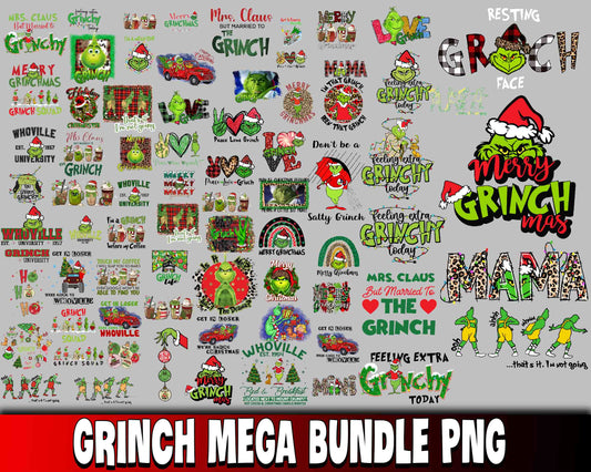 Grinch mega bundle PNG  , Grinch bundle PNG , for Cricut, Silhouette, digital download, file cut