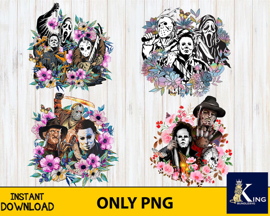 Horror Floral  Bundle PNG, bundle Halloween PNG , Silhouette, digital , Instant Download