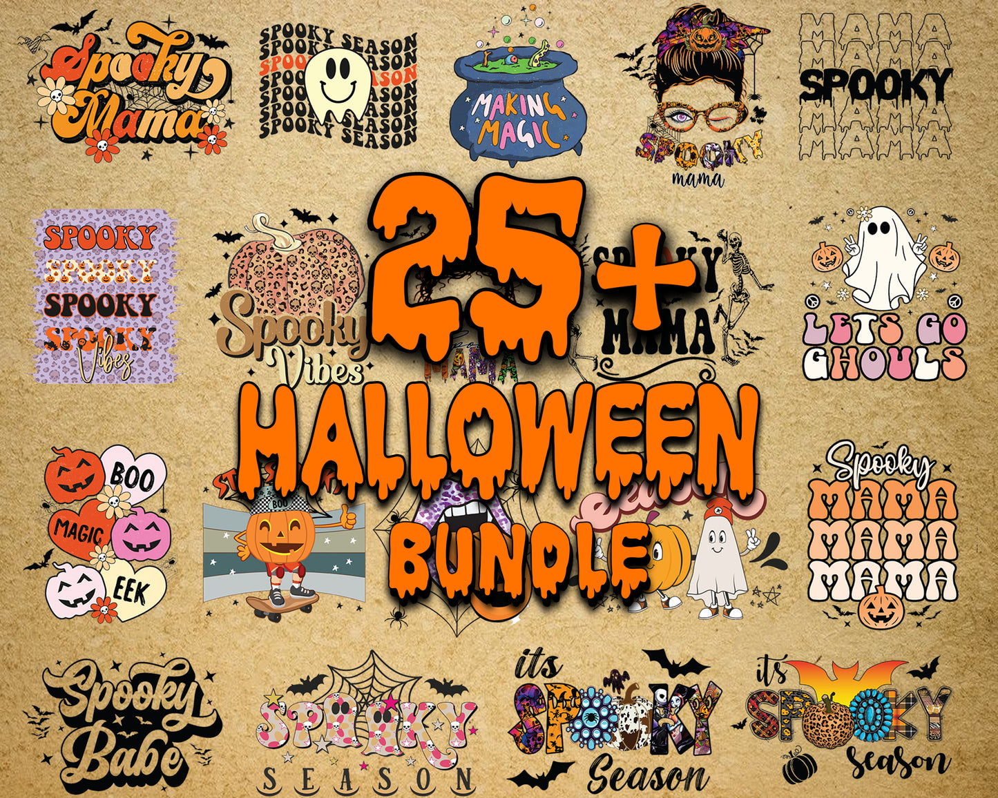 25+ file Spooky Mama  bundle  svg dxf eps png,bundle halloween cricut, for Cricut, Silhouette, digital, file cut