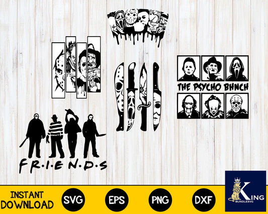 Horror Friends Bundle svg, bundle Horror svg eps png, for Cricut, Silhouette, digital, file cut