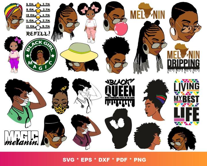 Huge Afro Bundle svg,2800+ files Huge Afro svg eps png, for Cricut, Silhouette, digital, file cut