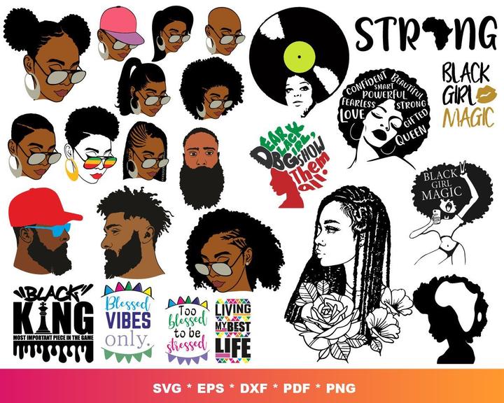 Huge Afro Bundle svg,2800+ files Huge Afro svg eps png, for Cricut, Silhouette, digital, file cut