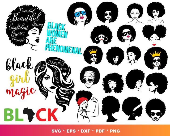 Huge Afro Bundle svg,2800+ files Huge Afro svg eps png, for Cricut, Silhouette, digital, file cut