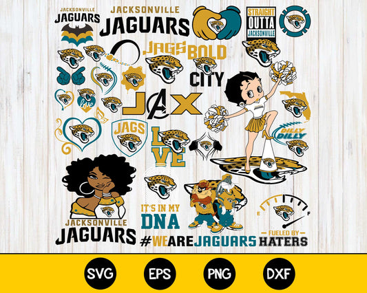 Jacksonville Jaguars Bundle svg,Jacksonville Jaguars Nfl svg, Bundle sport Digital Cut Files svg eps dxf png file, for Cricut, Silhouette, digital, file cut