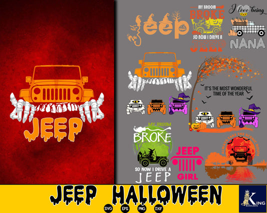 Jeep halloween Bundle svg,Jeep halloween svg dxf eps png, for Cricut, Silhouette, digital, file cut