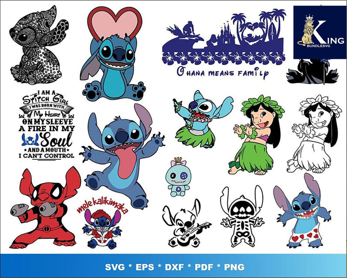 Lilo And Stitch Bundle svg,300+ files Lilo And Stitch svg eps png, for Cricut, Silhouette, digital, file cut