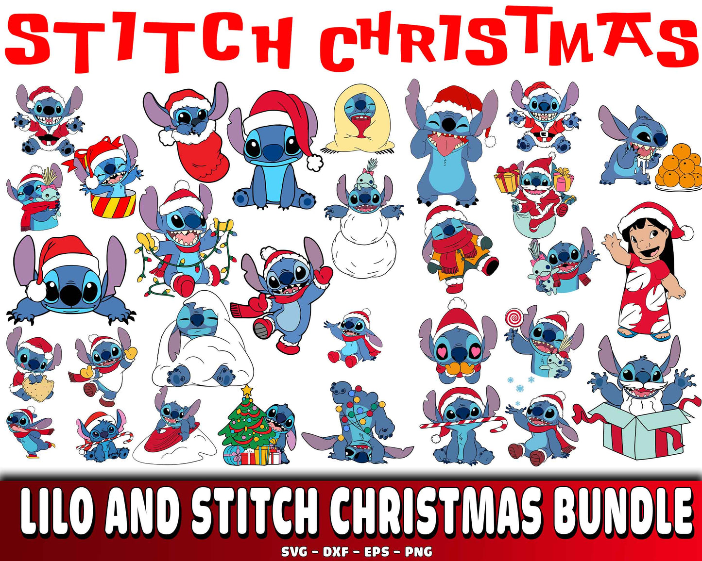 Stitch Christmas svg eps dxf png file