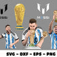 Lionel Messi SVG Bundle , Messi ART , Mega bundle Lionel Messi World Cup 2022 SVG EPS PNG DXF , for Cricut, Silhouette, digital download, file cut
