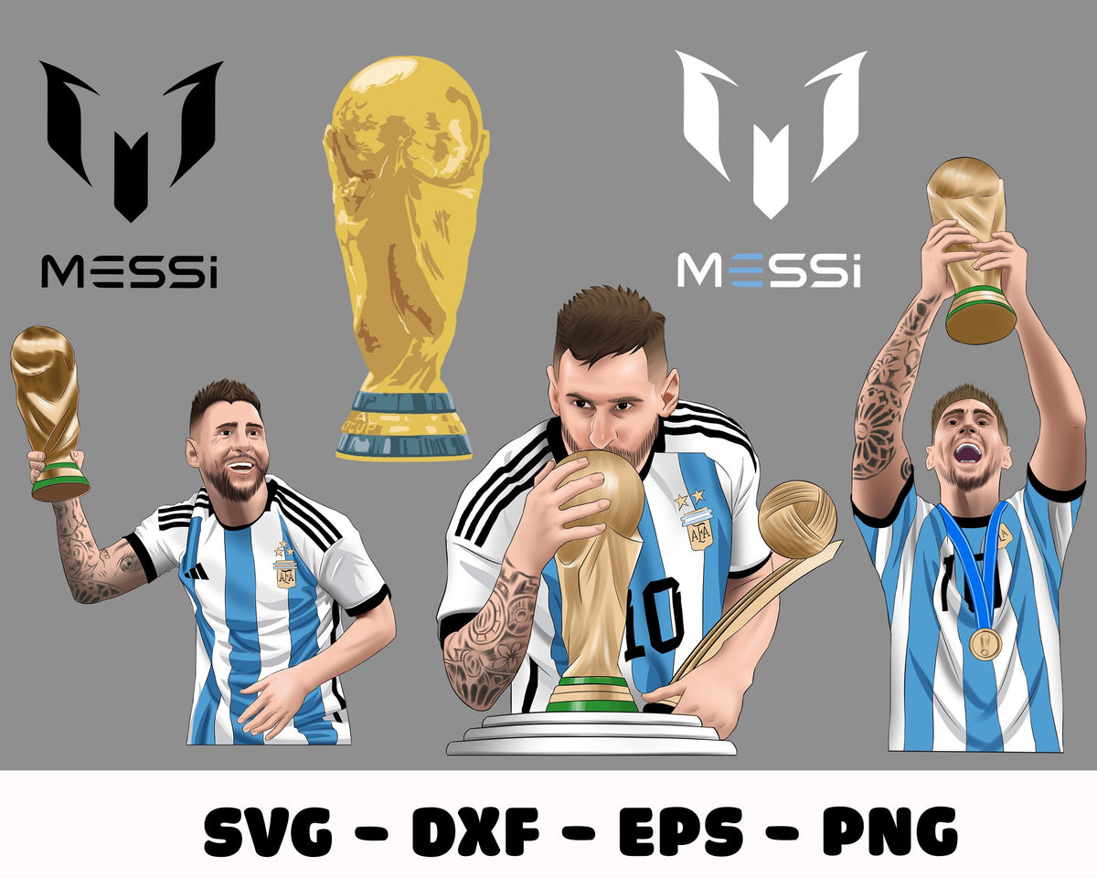 Messi Dxf File Lionel Messi SVG Bundle , Messi ART , Mega bundle Lionel Messi World C ...