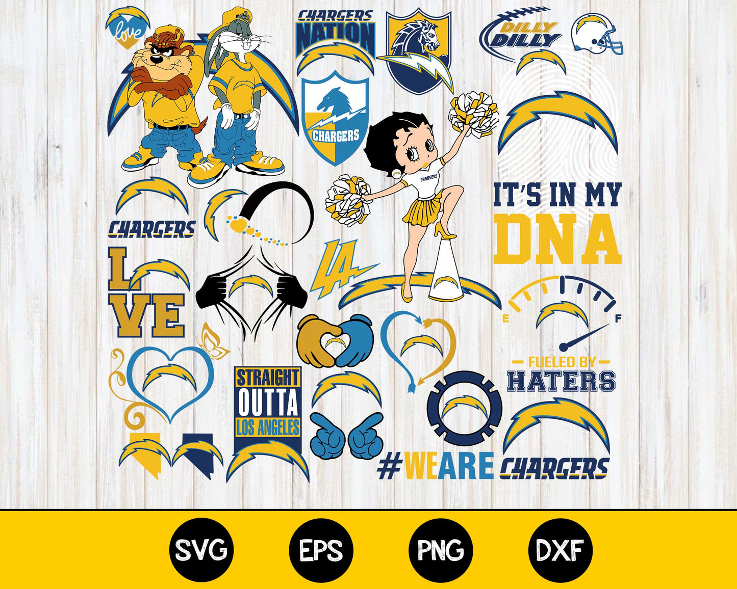 Los Angeles Chargers Bundle svg,Los Angeles Chargers Nfl svg, Bundle sport Digital Cut Files svg eps dxf png file, for Cricut, Silhouette, digital, file cut