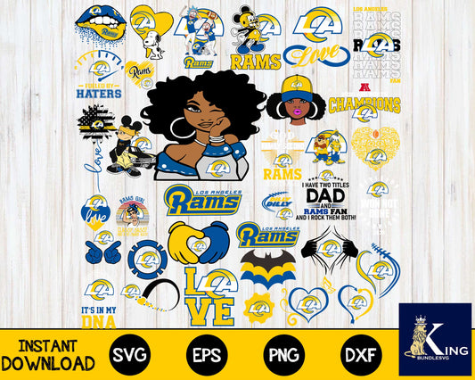 Los Angeles Rams 2 Bundle svg,Los Angeles Rams 2 Nfl svg, Bundle sport Digital Cut Files svg eps dxf png file, for Cricut, Silhouette, digital, file cut