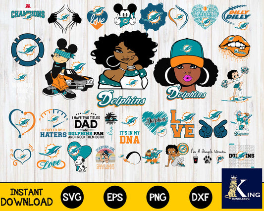 Miami Dolphins Bundle svg,Miami Dolphins Nfl svg, Bundle sport Digital Cut Files svg eps dxf png file, for Cricut, Silhouette, digital, file cut