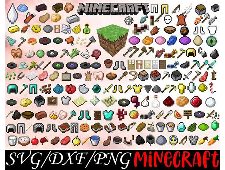 Minecraft Bundle svg,315+ files Minecraft svg eps png, for Cricut, Silhouette, digital, file cut