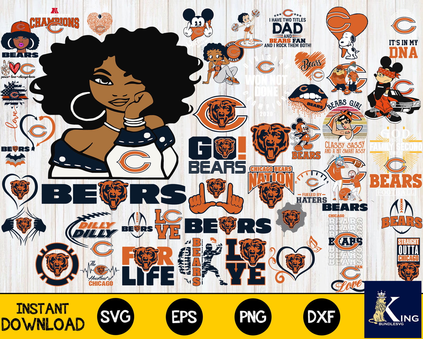Bundle Chicago Bears, Chicago Bears Nfl, Bundle sport Digital Cut Files svg eps dxf png file, for Cricut, Silhouette, digital, file cut