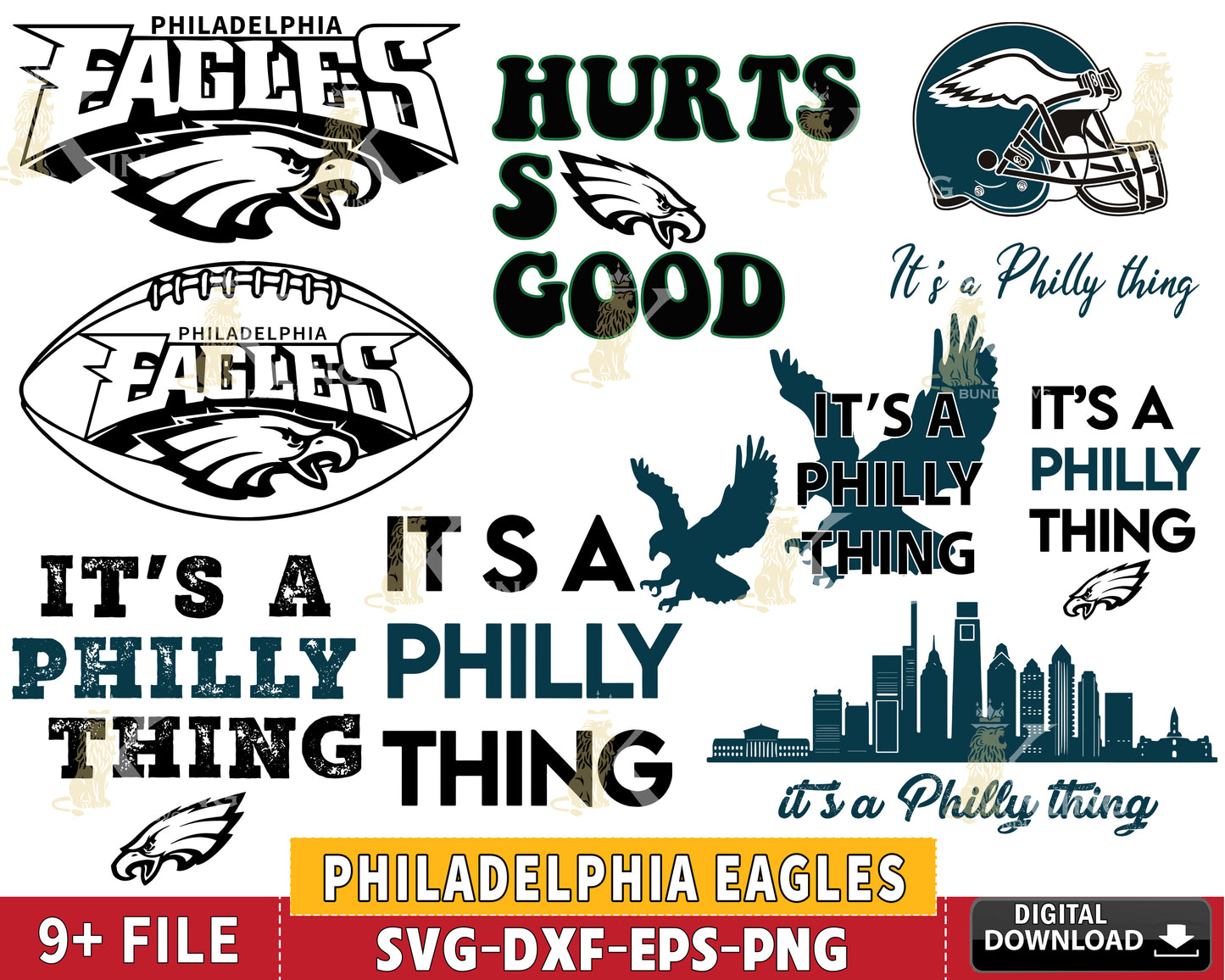 NFL Team Philadelphia Eagles Logo Clipart Silhouette PNG NFL SVG Cut File  for Cricut Digital Download