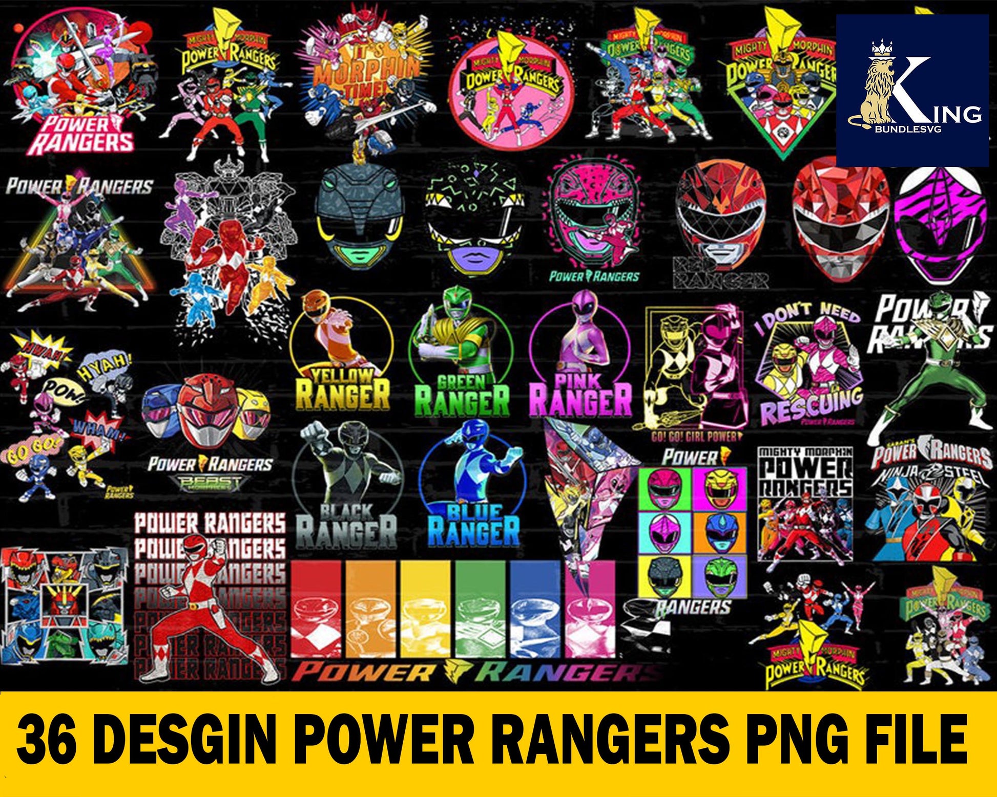 Chibi Power By Gifts Rangers Svg, Power Rangers Chibi Svg, Png, pdf, dxf  digital file