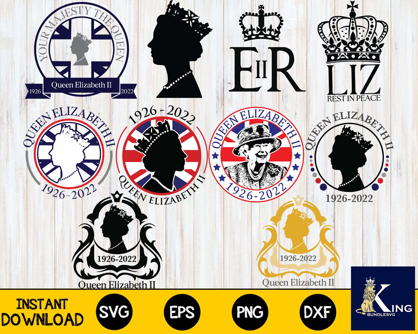 Queen Elizabeth II Bundle Svg ,God Save The Queen svg , Mega Bundle Elizabeth II svg dxf eps png, cricut , for Cricut, Silhouette, digital download