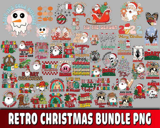 Retro christmas PNG , Mega bundle Retro Christmas PNG , for Cricut, Silhouette, digital download , file cut, Instant Download