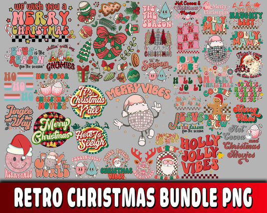 Retro christmas PNG , Mega bundle Retro Christmas PNG , for Cricut, Silhouette, digital download , file cut, Instant Download