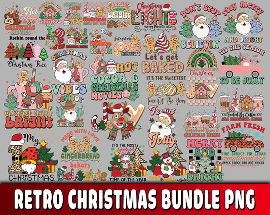 Retro christmas PNG , Mega bundle Retro Christmas PNG , for Cricut, Silhouette, digital download , file cut, Instant Download